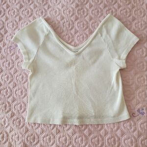 Brandy Melville white ribbed cropped top